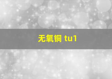 无氧铜 tu1